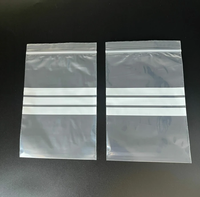 White transparent ziplock bag