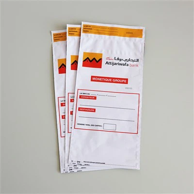 Plastová bankovní taška pro vklad hotovosti